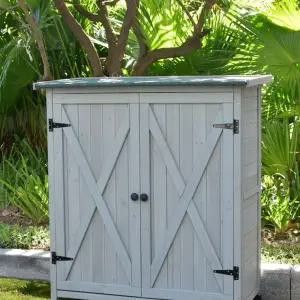 야외 창고 수납함 보관함 나무 농막 텃밭 농기구 방수