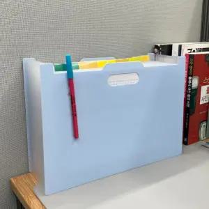 13칸 아코디언 포켓 A4 파일철 블루 서류정리함 파일꽂이 아코디언포켓