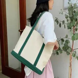 4컬러 베이직 스타일 넉넉 수납가방 캔버스백 숄더백 (WFJ77PS)