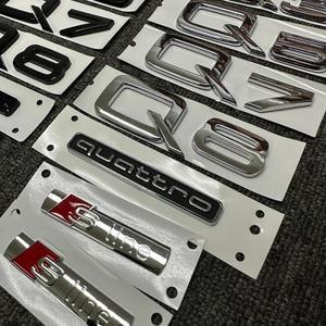 아우디 호환 Q2 Q3 Q5 Q7 Q8 로고 콰트로 Sline 블랙 실버 일반호환  새 ABS 문자 3D 스티커