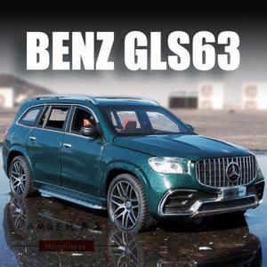 1:24 메르세데스 벤츠 GLS63 AMG 합금 모델 자동차 SUV 차량 다이캐스트 시뮬레이션 사운드 및 장난감 어린