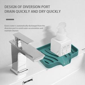 라포식 1PCS 실리콘 배수구 비누 접시 휴대용  상자 주방 미끄럼 방지 싱크 트레이 스폰지 욕실 홀더
