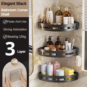 라포식 드릴 없이 벽 코너 욕실 선반 수납 정리대 샤워 샴푸 화장품 액세서리 수건 걸이