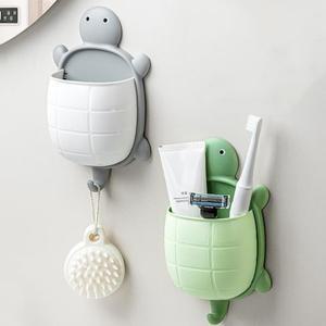 라포식 거북이 모양 수납 선반 칫솔 홀더 창의적인 만화 욕실 정리함 벽걸이형 주방 가정용
