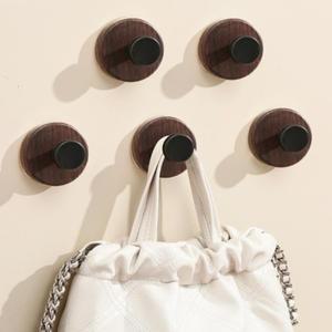 라포식 견고한 접착식 벽걸이 옷걸이 (월넛 나무 재질 드릴  )