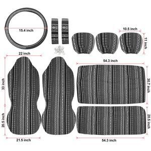 Uxcell 스트라이프 멀티 컬러 시트 커버  Baja 새들 담요 직조 버킷 스티어링 휠 포함  자동차  밴용