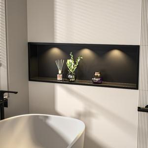 라포식 스테인리스 스틸 니치 LED 조명 화장실 욕실 샤워룸 직선형 다운전구 매립형 캐비닛 선반 수납