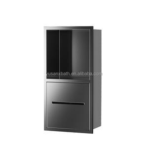 라포식 현대 304 스테인레스 스틸 매립형 벽걸이 형 티슈 박스 화장지 종이 타월 틈새 샤워 욕실