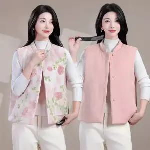 여자 조끼 추동 양면 차이나 면 패딩 보온 싱글 나시 원픽4