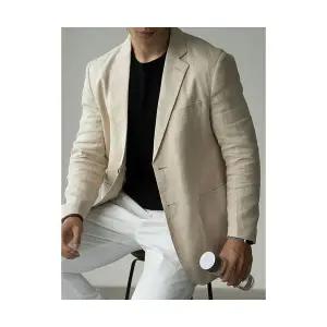 남자정장재킷 이태리풍 린넨 슬림 정장 가을 겨울 빈티지 캐주얼 새 코트 원템4