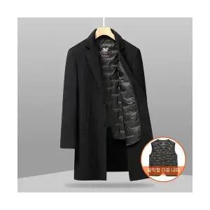 남자정장재킷 리버시블 코트 가을 겨울 정장 넥 탈부착 패딩 안감 모직 원템4