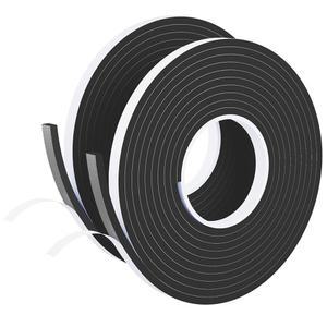 웨더 스트리핑 도어 씰 블랙 자체 접착 폼 테이프 문과 창문용 창문 단열재 방풍 개스킷 너비 1/2인치 X 두께 1/4인치 롤 2개 총 32.8피트