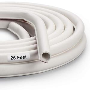 문과 창문용 웨더 스트리핑 씰 스트립 자체 접착식 백킹 큰 간격 쉽게 1 사이즈로 자릅니다 흰색 26피트