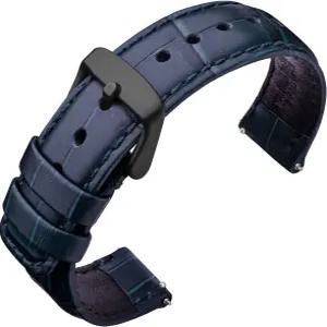 ANNEFIT 퀵 릴리스 가죽 시계 밴드 18mm 20mm 22mm 24mm 악어 곡물 송아지 교체 스트랩