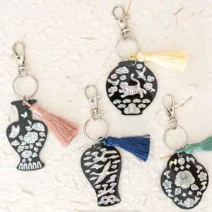 한국 전통장식품 DIY 자개 스티커 키링 WFFNNQP