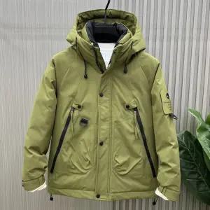 솔저스2 남자 패딩 점퍼 겨울 솔리드 후드 슬림핏 보온 코트 바람막이 단색 다운재킷 OPH4