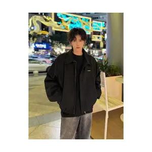 키체샵 남성 항공 점퍼 카키 패드 코트 봄가을 터틀넥 행정 빈티지 쇼트 야구 HO3