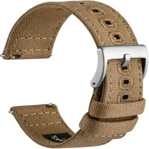 WOCCI 시계 밴드 캔버스 천 퀵 릴리스 호환 가능한 러그 폭 18mm 19mm 20mm 22mm 24mm