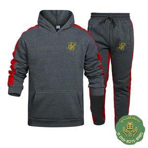 새로운 패션 SikSilk 브랜드 남자 세트 Tracksuit 가을 새로운 남자 후드 + 운동복 두 조각 정장 후드 캐주