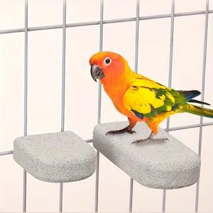 새발톱 연삭 화산석 스탠드. Budgerigar  Canary  Cockatiels 및 기타 조류에 적합합니다. 앵무새 씹기와