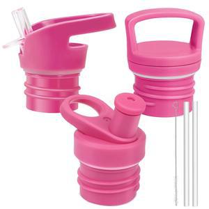 [미국배송] 하이드로 플라스크 표준 병과 심플 모던 어센션 병용 모라 크기 뚜껑 빨대/스포츠/핸들 LID(3개 분홍색)