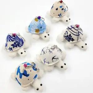 고품질 키홀더 태국 핸드메이드 린넨 거북이 키링 태국기념품 (WFK9ZA4)