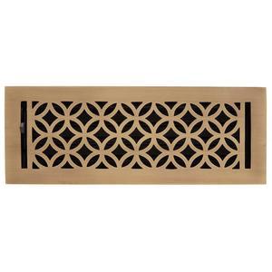 시그니처 하드웨어 438272 파스퇴르 황동 바닥 레지스터 - 4인치 x 14인치 앤티크