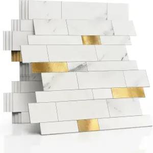 주방 필 앤 스틱 스톤 매트 마감용 M MOFIT 백스플래시 타일 욕실 스티커 3D 벽 패널 선형 모자이크 대리석