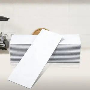 하일씨 필 앤 스틱 백스플래시 대리석 타일 4인치 x 12인치 주방 욕실 벽난로용 24장(비앙코 파로스)