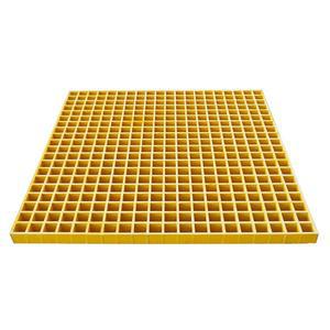 BEILOCKERY 2.6피트*2.6피트 섬유유리 격자 1.5인치 두께의 노란색 세차 그릴 사각형 FRP 바닥 그리드 실외 배수 커버(1개 PC)