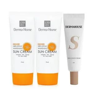 스킨케어 화이트닝 썬크림2개윤기 생기 보습스킨커버 크림/ 3중기능성/커버 파운데이션