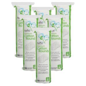 포프로 프로페셔널 컬렉션 프리미엄 코튼 라운드, 100% 면, 논티어링, 보풀 없음, 화장품, 네일, 개인용, 2.25인치 팩, 600개 포함