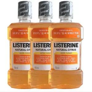 [셀러에이드]리스테린 750ml +200ml(내츄럴시트러스) 3묶음