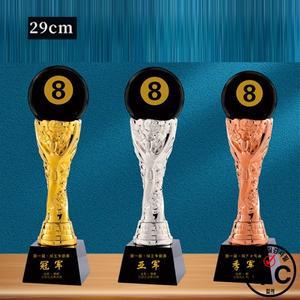 맞춤형 블랙 당구 크리스탈 트로피, 학교 연례 회의 스포츠 상, 스누커 볼 기념품, 1 개