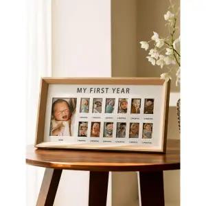 테이블 기록 액자 우드 증명사진 보관함 다크 그레인 20x40 1주년