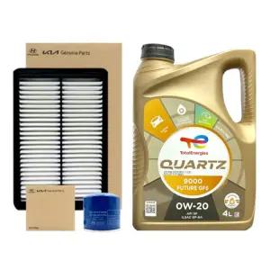 캐스퍼 (AX1) 1.0 가솔린 터보 엔진오일 세트 (토탈쿼츠 0W20 4L + 순정 필터 세트)