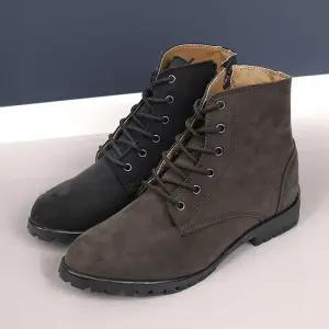 스웨이드 느낌 캐주얼 워커 키높이 옆지퍼 데일리슈즈 IGw5+6aDj