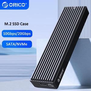 ORICO M2 SSD 인클로저 10Gbps/20Gbps NVMe SATA 외장 케이스 USB 3.2 Gen 듀얼 프로토콜 스토리지 박스 PC