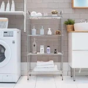 다용도실욕실수납대 높낮이조절 욕실 물빠짐 견고한 하단선반대 600x350x1160 (WFKBHAL)