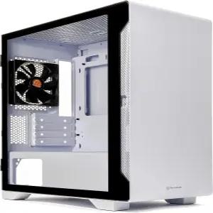 써멀테이크 S100 강화 유리 스노우 에디션 마이크로 ATX 미니 타워 컴퓨터 케이스 120mm 후면 팬 사전 설치