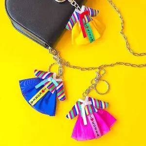 전통모양 색동저고리 키홀더 랜덤 1P 가방고리 선물 (WFKB4BG)