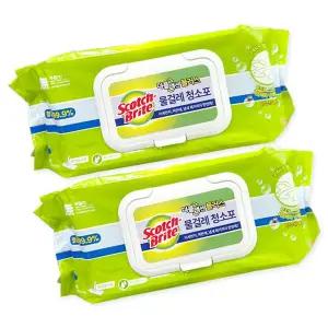 3M 물걸레 청소포 20매 x 2개 (대형) 청소용 물티슈 더블액션 플러스