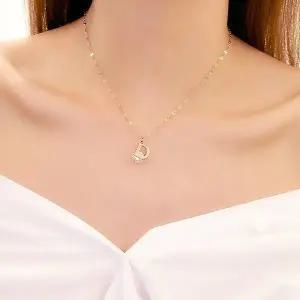 고품질 써지컬목걸이 빛반사 D펜던트 여성스러운 체인줄 데일 (WFKB6PT)