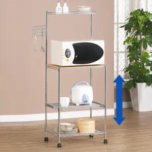 이동식바퀴 스텐 렌지대 전자레인지 선반 4단 틈새 부엌 랜지 수납장 다이