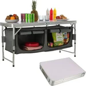 수납이 가능한 접이식 캠핑 테이블 - 야외 여행 해변 바비큐 파티 피크닉 그리고 웨이크맨 아웃도어