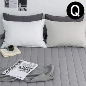 40수 Q 퀸 매트리스커버 누빔 샤이니 순면 그레이