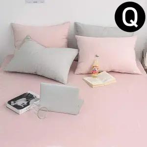 Q 홑 매트리스커버 퀸 샤이니 40수 순면 핑크베이지
