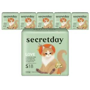 [시크릿데이] 시크릿데이 러브 날개형 생리대 소형 18Px6팩