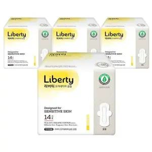 [리버티] 리버티 오가네이처 유기농 순면커버 슬림 중형 14Px4팩