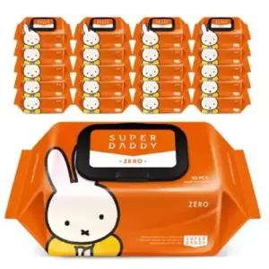 슈퍼대디 10단계 클린필터 소프트 워터 코팅 4겹 원단 물티슈_캡형 100매 20팩